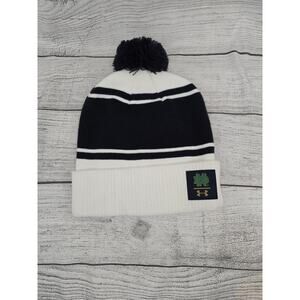 Under Armour Notre Dame Fighting Irish cuffed knit pom beanie hat NWOT